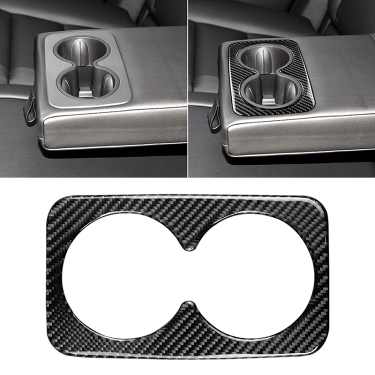 

Car Carbon Fiber Rear Armrest Water Cup Decorative Sticker for Cadillac XT5 2016-2017