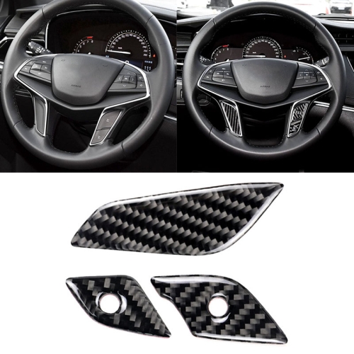 

Car Carbon Fiber Steering Wheel Button Decorative Sticker for Cadillac XT5 2016-2017