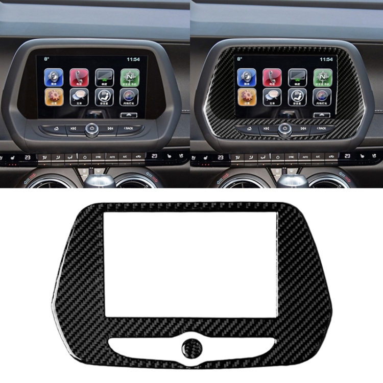 

2 in 1 Car Carbon Fiber Navigation Frame Decorative Sticker for Chevrolet Camaro 2017-2019