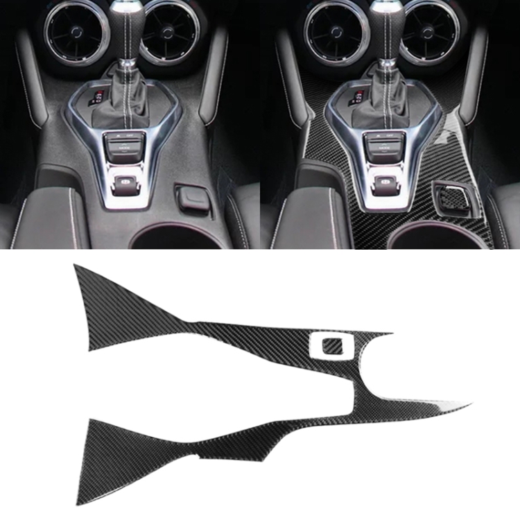 

2 in 1 Car Carbon Fiber Central Control Gear Outer Frame Decorative Sticker for Chevrolet Camaro 2017-2019