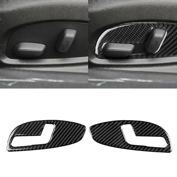 

2 PCS Car Carbon Fiber Seat Adjustment Panel Decorative Sticker for Chevrolet Camaro 2017-2019