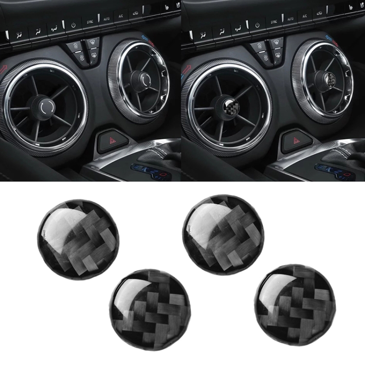 

4 PCS Car Carbon Fiber Air Outlet Decorative Sticker for Chevrolet Camaro 2017-2019