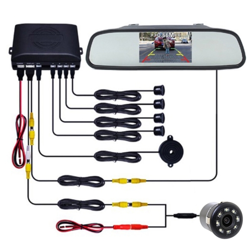 

PZ604 170 Degree Car 4.3 inch Rearview Mirror Monitor with Round Camera