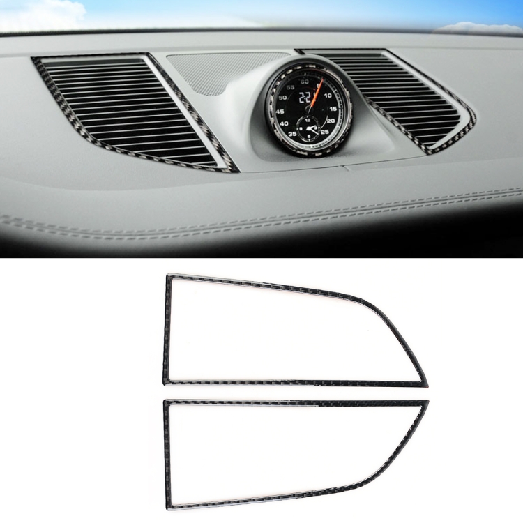 

2 PCS Carbon Fiber Car Instrument Air Outlet Panel Decorative Sticker for Porsche Macan