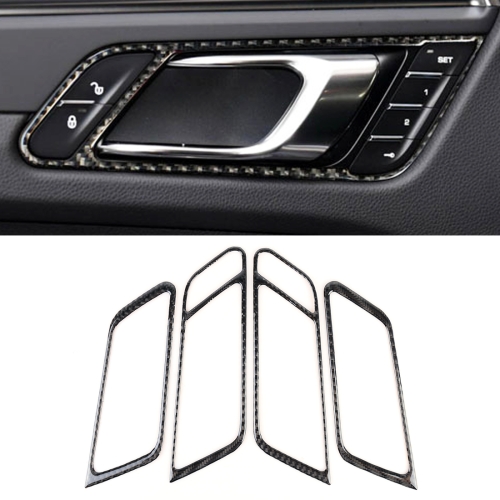 

4 PCS Carbon Fiber Car Door Handle Frame Decorative Sticker for Porsche Macan