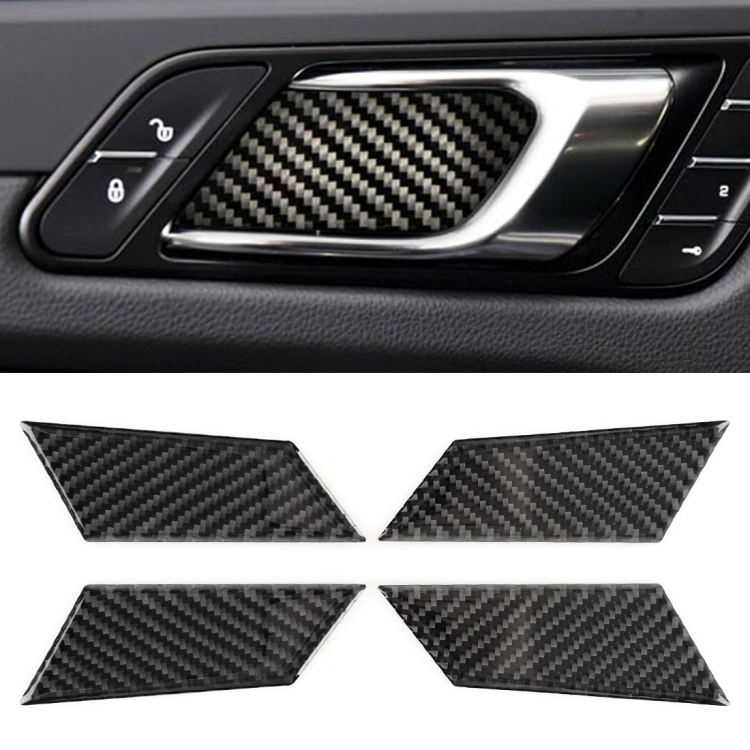 

4 PCS Carbon Fiber Car Inner Door Bowl Decorative Sticker for Porsche Macan