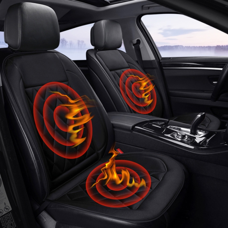 

Car 12V Seat Heater Cushion Warmer Cover Winter Heated Warm, Double Seat (Black)