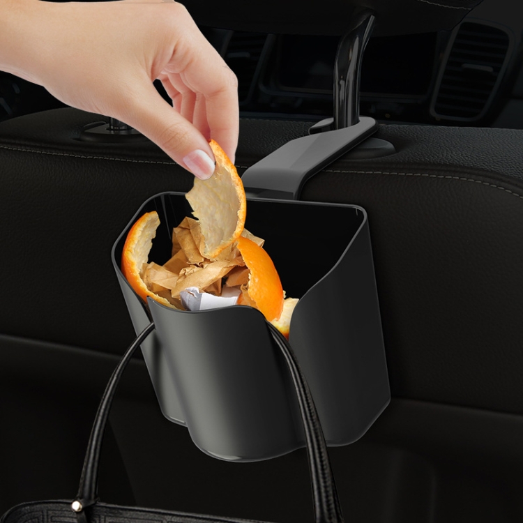 

Car Back Seat Hook Trash Rubbish Garbage Can Mobile Phone Holder Storage Box (Black)
