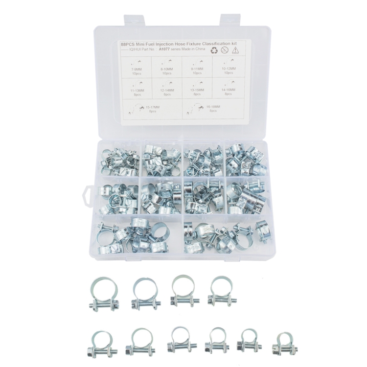 

88 PCS Mini Fuel Injection Style Hose Clamp Water Pipe Clamps