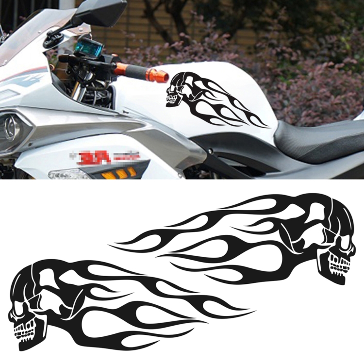 

Motorcycle Styling Skull Head PVC Sticker Auto Decorative Sticker (Black)