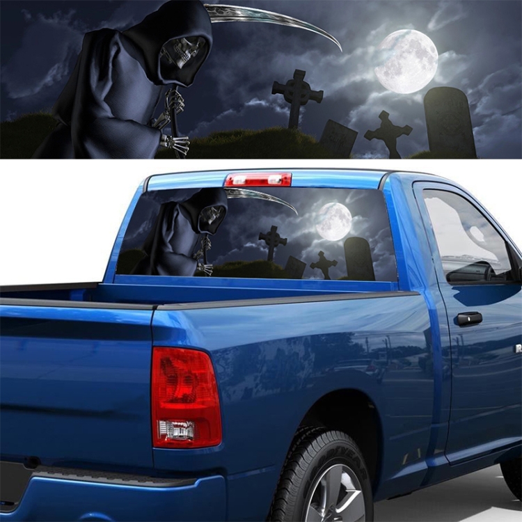 

Death Cemetery Pattern Horror Series Car Rear Window Decorative Sticker, Size: 165 x 56cm