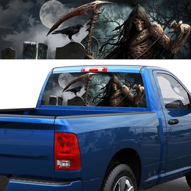 

Scythe Death Pattern Horror Series Car Rear Window Decorative Sticker, Size: 165 x 56cm