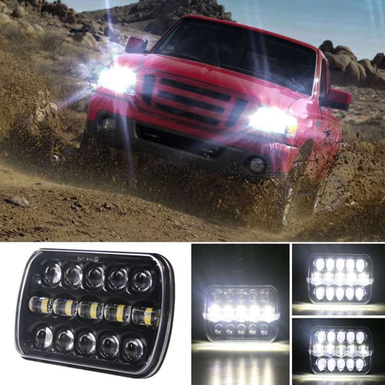 

7 inch H4 DC 9V-30V 5000LM 6000K 45W IP67 Car Square Shape LED Headlight Lamps for Jeep Wrangler
