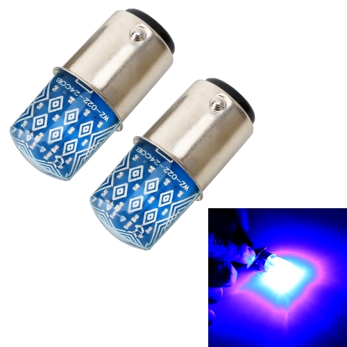 

2 PCS 1157 / BAY15D DC12V / 1.2W Car Auto Brake Lights Constantly Bright + Strobe COB Lamps (Blue Light)