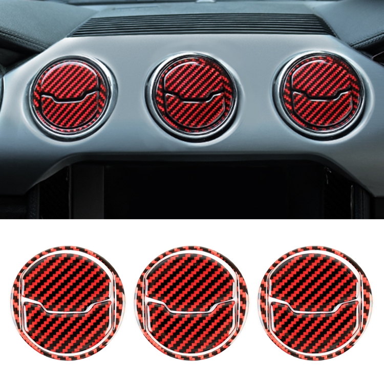 

9 in 1 Car Carbon Fiber Central Air Outlet Frame Decorative Sticker for Ford Mustang