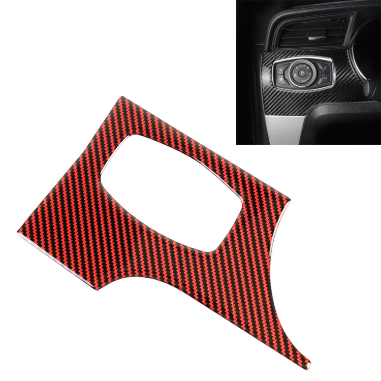 

Car Carbon Fiber Headlight Switch Panel Decorative Sticker for Ford Mustang