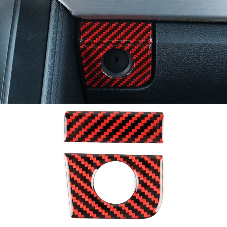 

2 in 1 Car Carbon Fiber Vice Driving Seat Storage Box Button Decorative Sticker for Ford Mustang