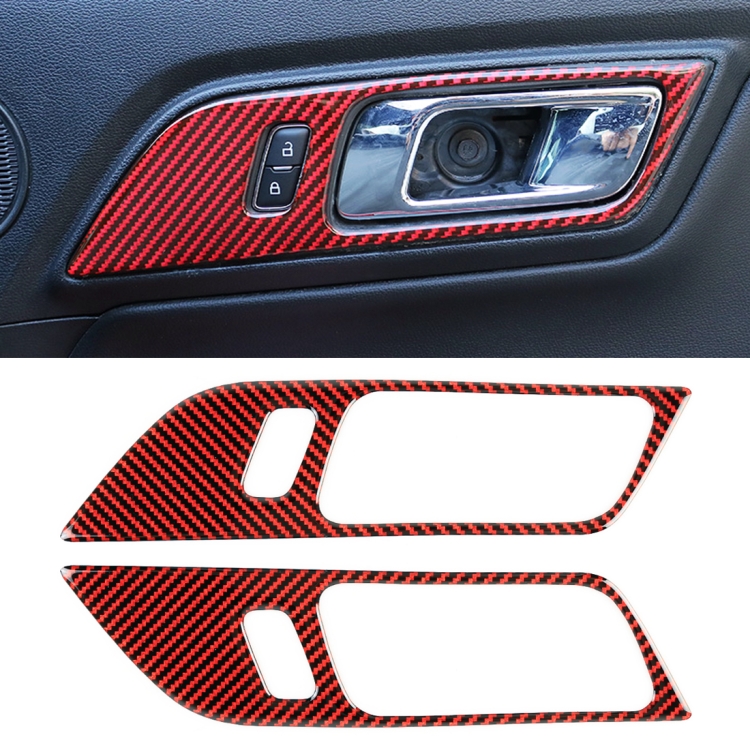 

2 in 1 Car Carbon Fiber Inner Door Handle Decorative Sticker for Ford Mustang