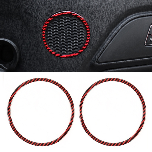 

2 in 1 Car Carbon Fiber Door Horn Ring Large Size Decorative Sticker for Ford Mustang, Diameter: 14.2cm
