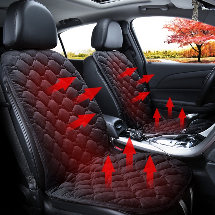 

Car 24V Front Seat Heater Cushion Warmer Cover Winter Heated Warm, Double Seat (Black)