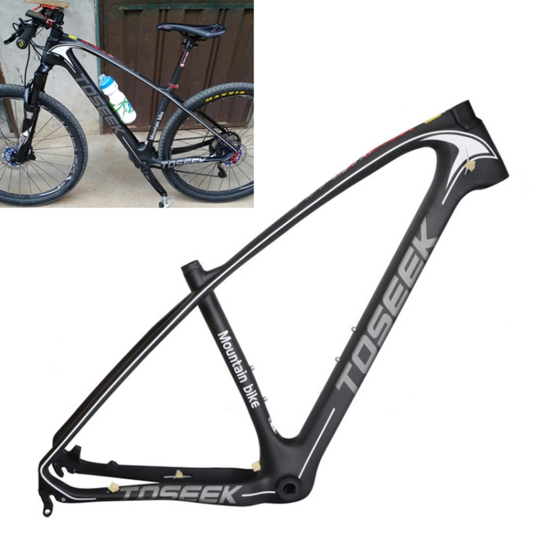 

TOSEEK Grey LOGO MTB Mountain Bike Frame Full Suspension T800 Carbon Fiber Bicycle Frame, Size: 27.5 x 17 inch