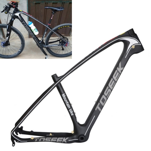 

TOSEEK Grey LOGO MTB Mountain Bike Frame Full Suspension T800 Carbon Fiber Bicycle Frame, Size: 27.5 x 19 inch