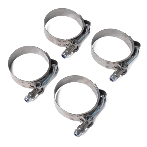 

4 PCS Stainless Steel T-Bolt Hose Clamps Pipe Clip Fuel Line Clip, Size: 79-87mm