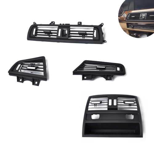 

Car Plating Center + Right + Left + Rear Console Grill Dash AC Air Vent 64229166883 for BMW 5 Series, with Installation Tools