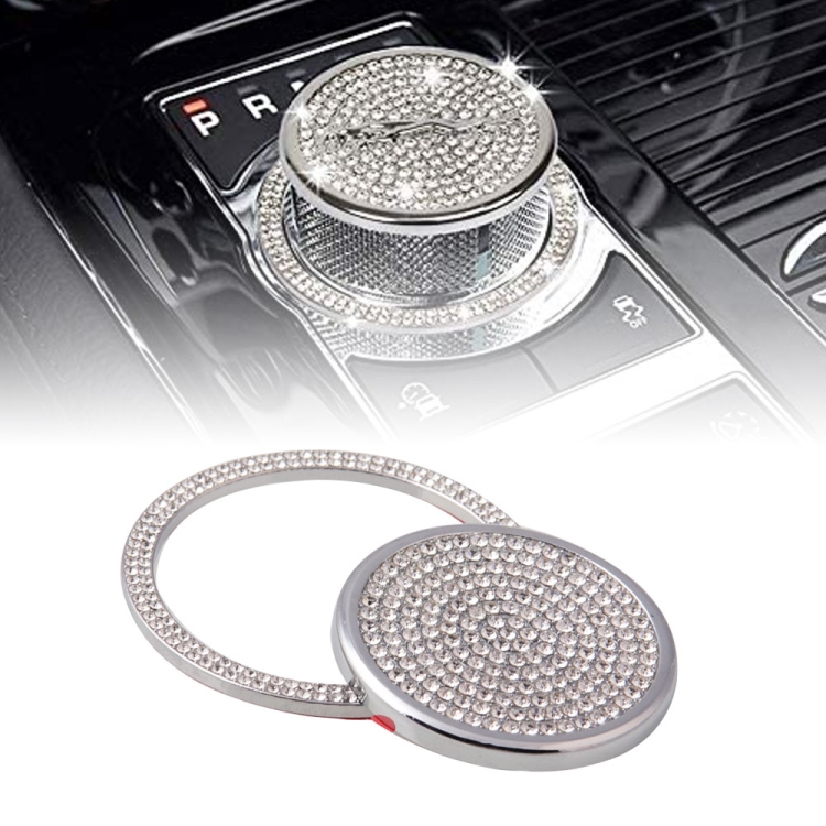 

SKC001 Crystal Rhinestone Car Bling Gear Shift Knob Cover Decoration Trim Sticker (Silver)