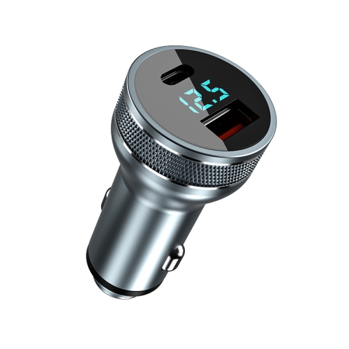 

KUULAA KL-O119 36W QC3.0 USB + PD USB-C / Type-C Interface Aluminum Alloy Car Charger with Digital Display