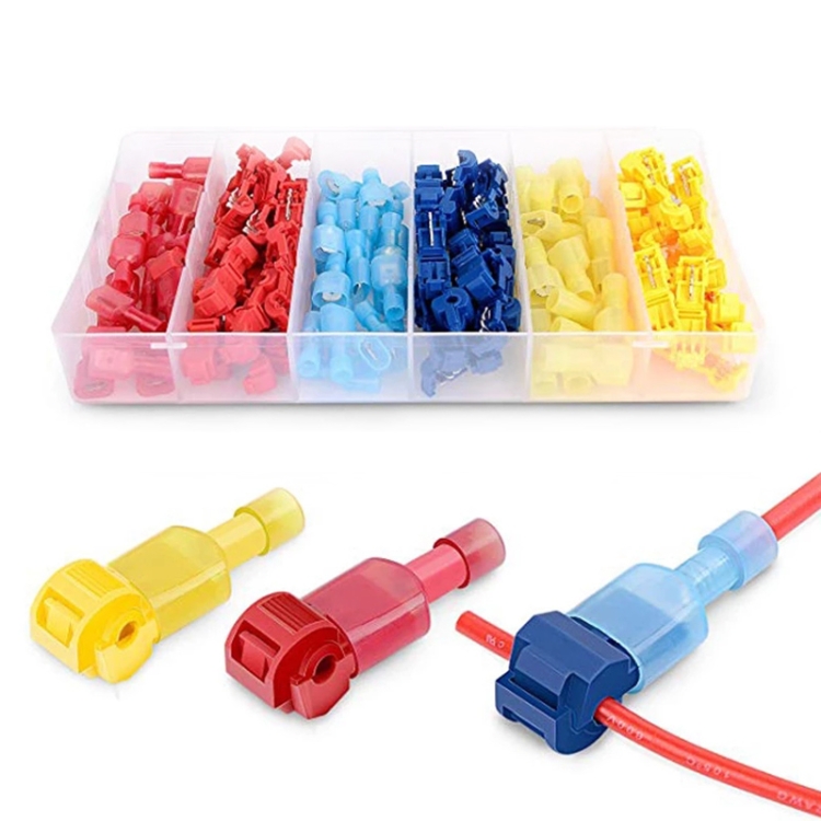 

120 in 1 Universal T Shape Push Clamp Solderless Wire Connector Fast Wiring Terminal Insulated Joint Connector Set