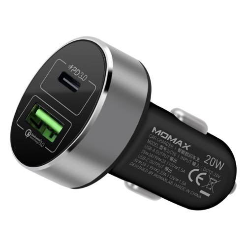 

MOMAX PD+QC 3.0 Car Charger(Black)