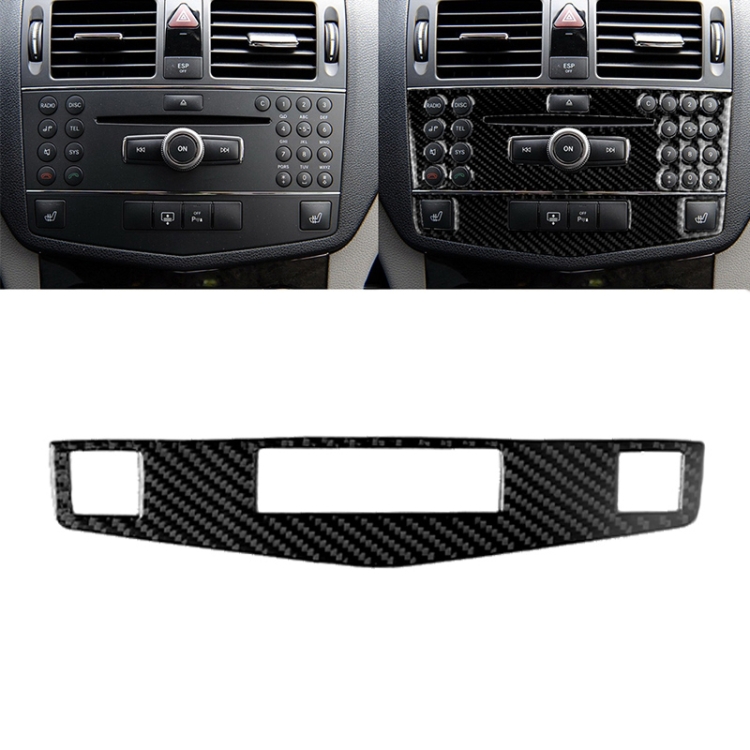 

Car Carbon Fiber Center Console Panel Decorative Sticker for Mercedes-Benz W204 C Class 2007-2010