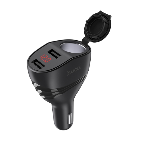 

HOCO Z34 3.1A Dual USB Interface Thunder Smart Car Charger with Digital Display & Cigarette Lighter(Black)