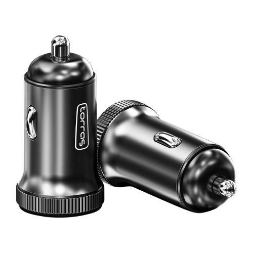 

TORRAS 5V/4.8A Zinc Alloy Dual USB Car Charger, Specification: Mini version (Black)