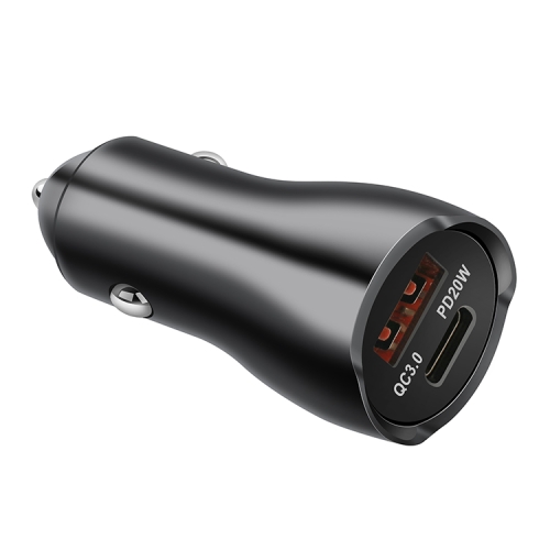 

ACC-228 PD 20W + QC3.0 38W Dual Ports Metal Car Charger (Black)