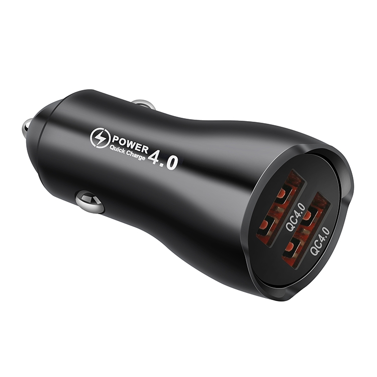 

ACC-228 QC4.0 + QC4.0 45W Dual USB Metal Car Charger (Black)