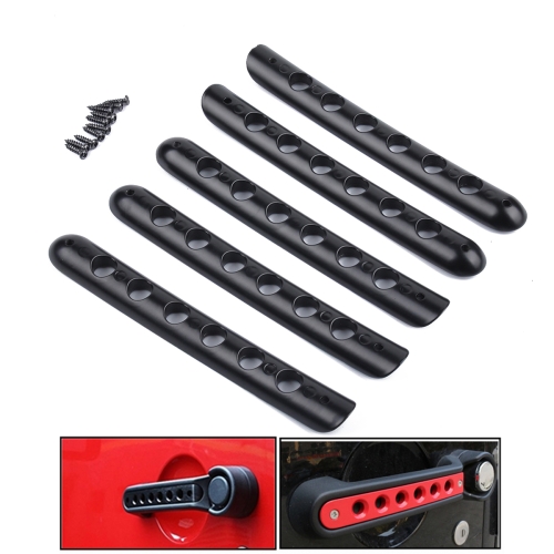 

5 PCS Auto Handle Cover Door Aluminum Grab Handle Cover for Jeep Wrangler JK 4-Door 2007 -2017(Black)