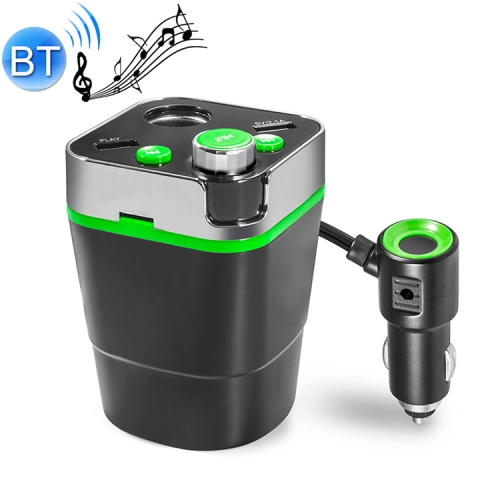 

Cup Holder Car Charger Car Bluetooth MP3 Support Bluetooth / TF Card / U Disk / FM (Green)