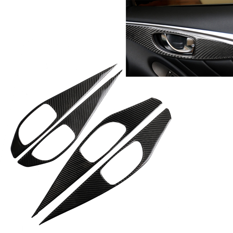 

4 PCS Car Carbon Fiber Door Inner Handle Panel Decorative Sticker for Infiniti Q50