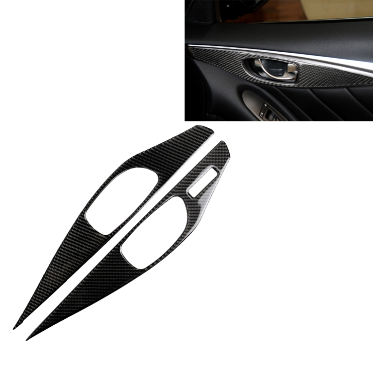 

2 PCS Car Carbon Fiber Door Inner Handle Panel Decorative Sticker for Infiniti Q60