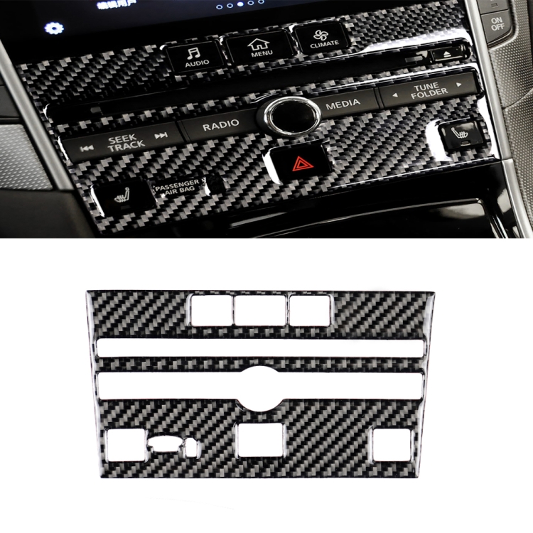 

Car Carbon Fiber CD Console Panel Decorative Sticker for Infiniti Q50 / Q60