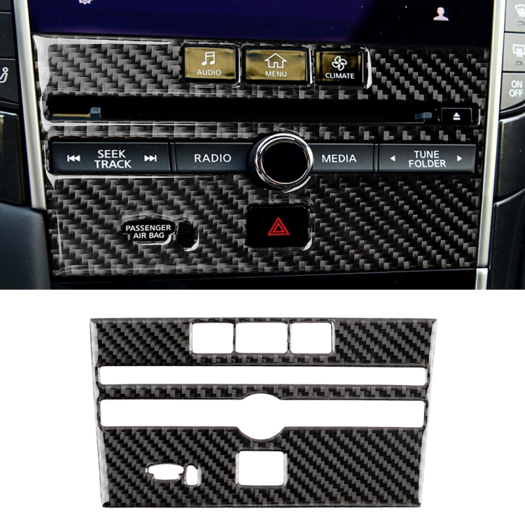 

Car Carbon Fiber CD Console Panel Decorative Sticker for Infiniti Q50 / Q60
