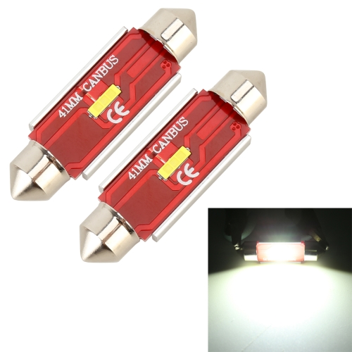 

2 PCS 41mm DC9-32V / 1.6W / 6000K / 120LM Car Reading Lamp Dome Light with 3LEDs CSP Lamp Beads & Decoding