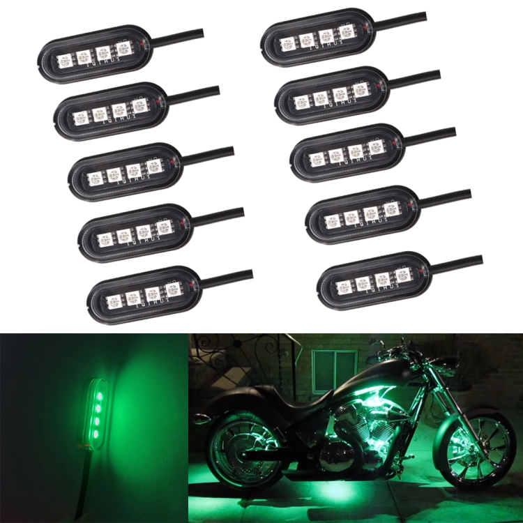 

10 PCS Universal Car / Motorcycles LED Atmosphere Lights Inner Decorative Lamp DC12V(Green Light)
