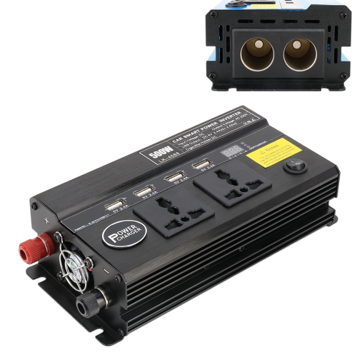 

500W DC 12V to AC 220V Car Multi-functional 4588 Smart Power Inverter(Black)