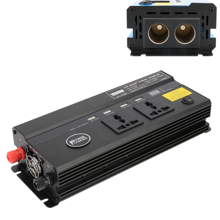 

650W DC 24V to AC 220V Car Multi-functional 4988 Smart Power Inverter (Black)