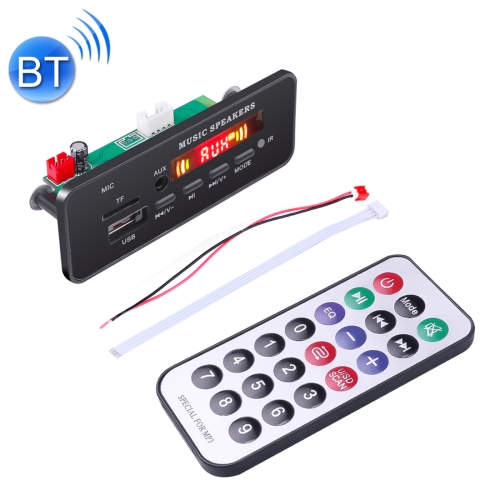 

Car 12V 2x3W Audio MP3 Player Decoder Board FM Radio TF USB 3.5mm AUX, with Bluetooth & Recording Call Function & Remote Control