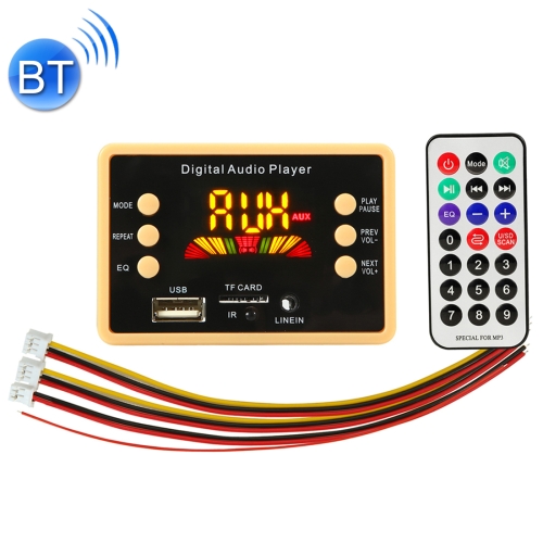 

Car 5V Color Screen Audio MP3 Player Decoder Board FM Radio TF Card USB, with Bluetooth Function & Remote Control