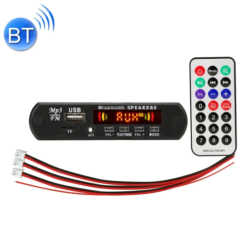 

Car 12V 2x3W Audio MP3 Player Decoder Board FM Radio TF USB 3.5mm AUX, with Bluetooth / Recording Call Function / Power Amplifier / Remote Control